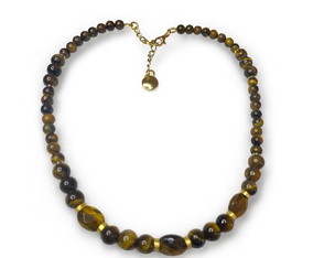 Choker Olho de Tigre com Banho de Ouro