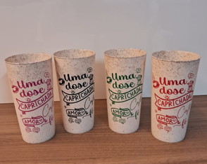 Copos Fibra de Bambu 450 ml Personalizados sem Tampa