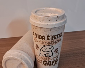 Copo Eco Fibra de Bambu 450ml Tampa Bucks Personalização Col