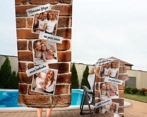 Toalha de Praia com 3 Imagens ou Fotos Personalizadas Fo3