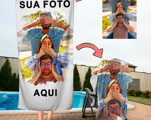 Toalha Personalizada com Foto da Turma de Amigas Amigos Fo4