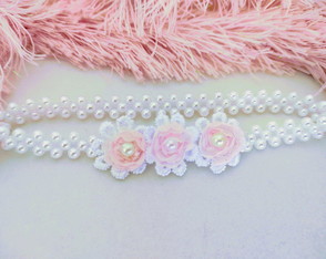 Faixa com Pérolas e Flores