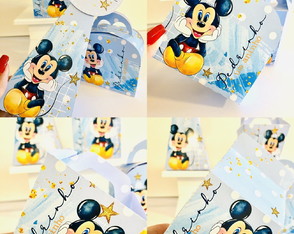 Kit Festa Pegue e Monte Papelaria Mickey 40 Unidades