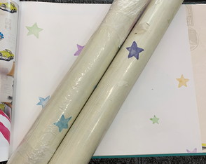 Papel de Parede Vinílico Estrelas Cola Inclusa Kit 2 Rolo
