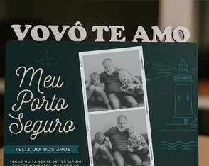 Quadro Personalizado com Fotos e Texto - Vovô Te Amo