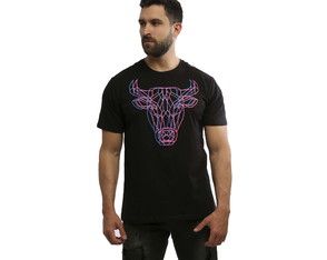 Camiseta Masculina Preta Manga Curta Touro Hardivision