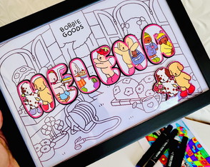 Quadro 3d Bobi Livro Colorir Ursinhos com Nome Personalizado