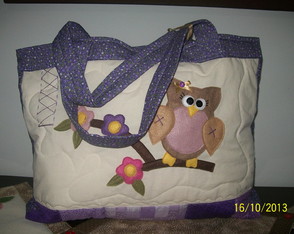 Bolsa Patchwork Coruja Gr.