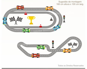 Adesivo Pista Carros Infantil Mod.4