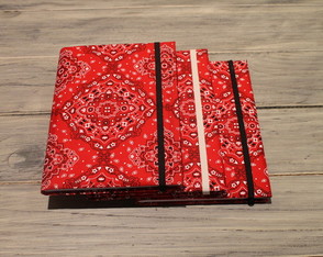 Caderno com elástico -Bandana vermelha