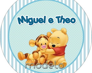 Adesivos Redondos 5 cm - Pooh Baby