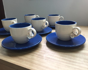 6 Xícaras de Cafe Rosinhas (6 Unidades)
