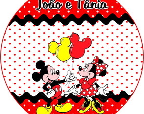 Adesivo Redondo - Mickey e Minnie