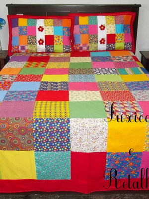 Colcha de retalhos casal padrão