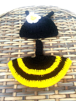 Conjunto abelha newborn de croche