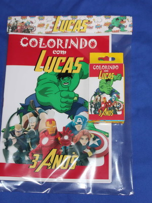 Revista para colorir kit vingadores