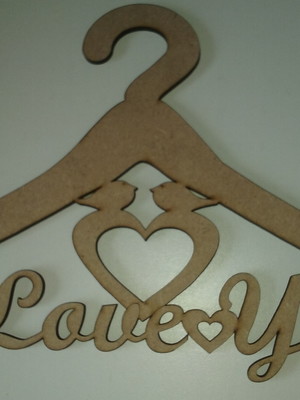 Cabide casamento noiva/noivo mdf cru