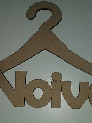 Cabide casamento noiva - mdf cru