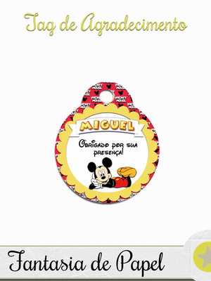 Tag de agradecimento mickey
