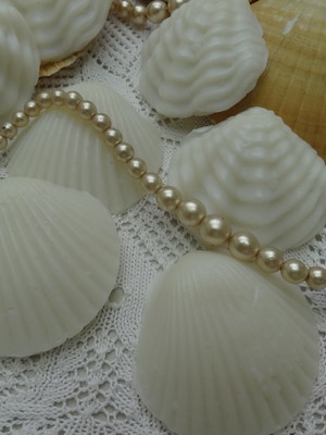 Conchas do mar - peroladas -sabonete