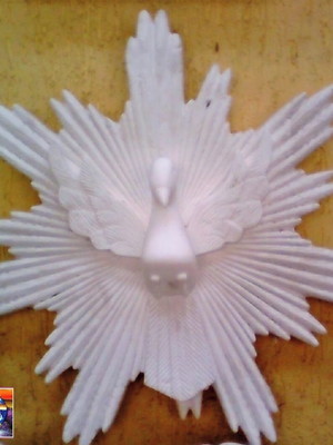 St1014 espirito santo gg com 50 cm em gesso cru