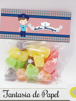 Lapela + saquinho para doce marinheiro i