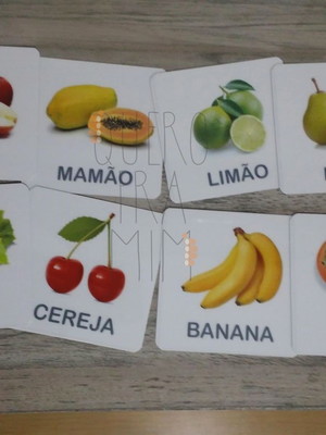 Kit 18 flashcards frutas
