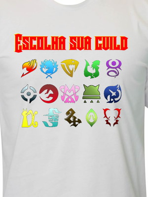 Camiseta fairy tail escolha sua guild
