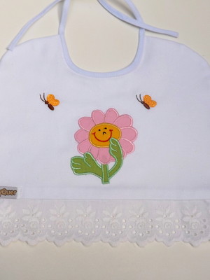 Babador pequeno flor (rosa)