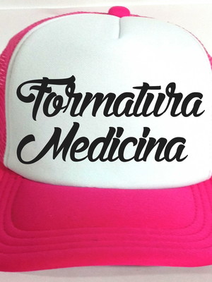 Boné trucker formatura medicina rosa