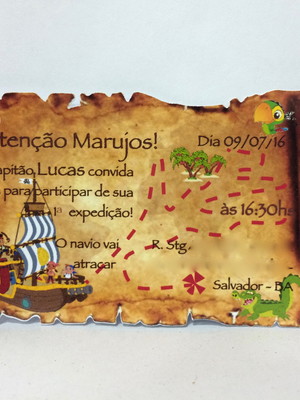 Convite jake e os piratas