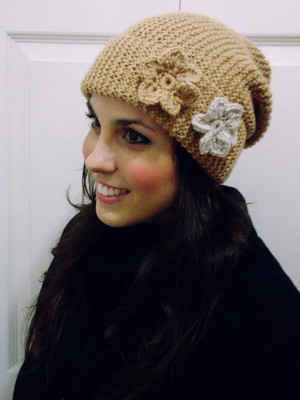 Gorro de lã em tricô
