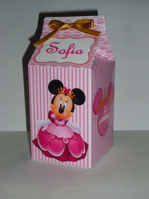 Caixa milk minnie princesa rosa