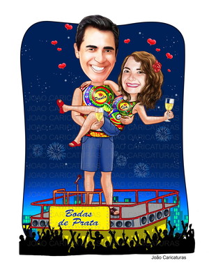 Caricatura de aniversário -tema micareta