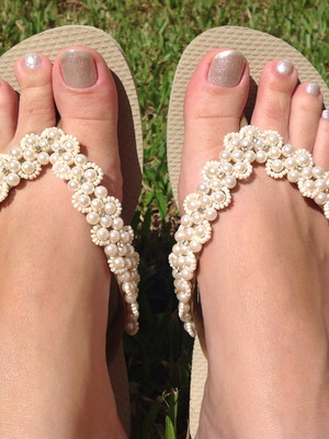 Havaianas pérolas renda areia