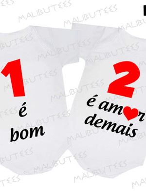 Kit body para gemeos 1 é bom 2 é amor d+