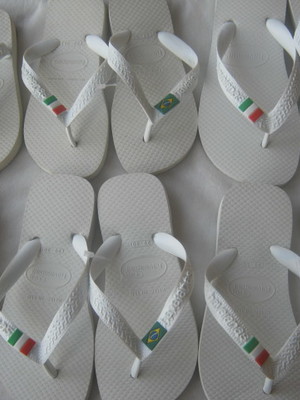Havaianas top casamento com etiquetas tag's brasil e itália