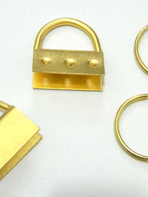 Ferragens para chaveiros dourado kit com 6 peças