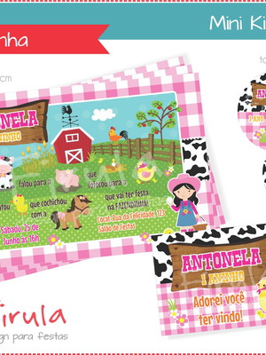 Mini kit digital fazendinha menina