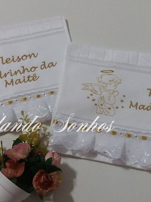 Toalha padrinhos de batizado