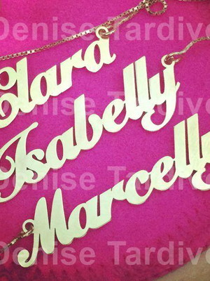 Colar personalizado com nome simples banhado