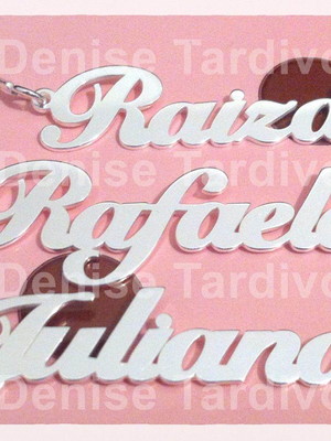 Colar gargantilha personalizado de nome simples prata 925