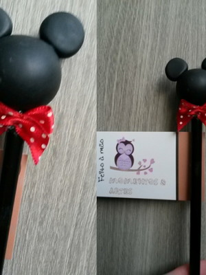 Lápis com ponteiras minie e mickey lembrancinhas