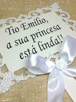 Placa de casamento personalizada pérolas