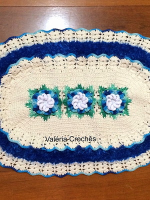 Tapete bico triplo luxo 3 flores