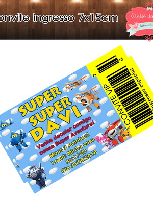 Convite ingresso super wings