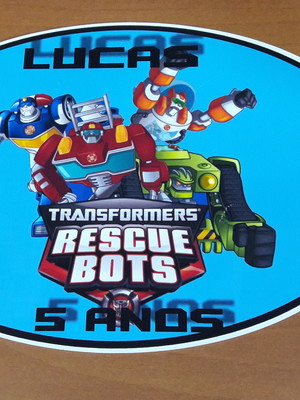 Placa 27x18cm transformers rescue bots