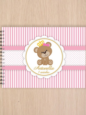 - caderno assinatura ursa rainha 15x21 cm