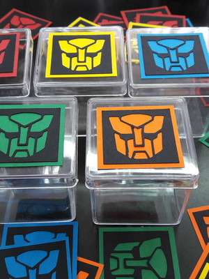 Caixinhas 5x5cm transformers