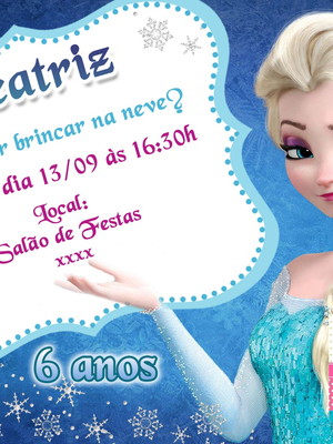 Convite personalizado frozen